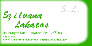 szilvana lakatos business card